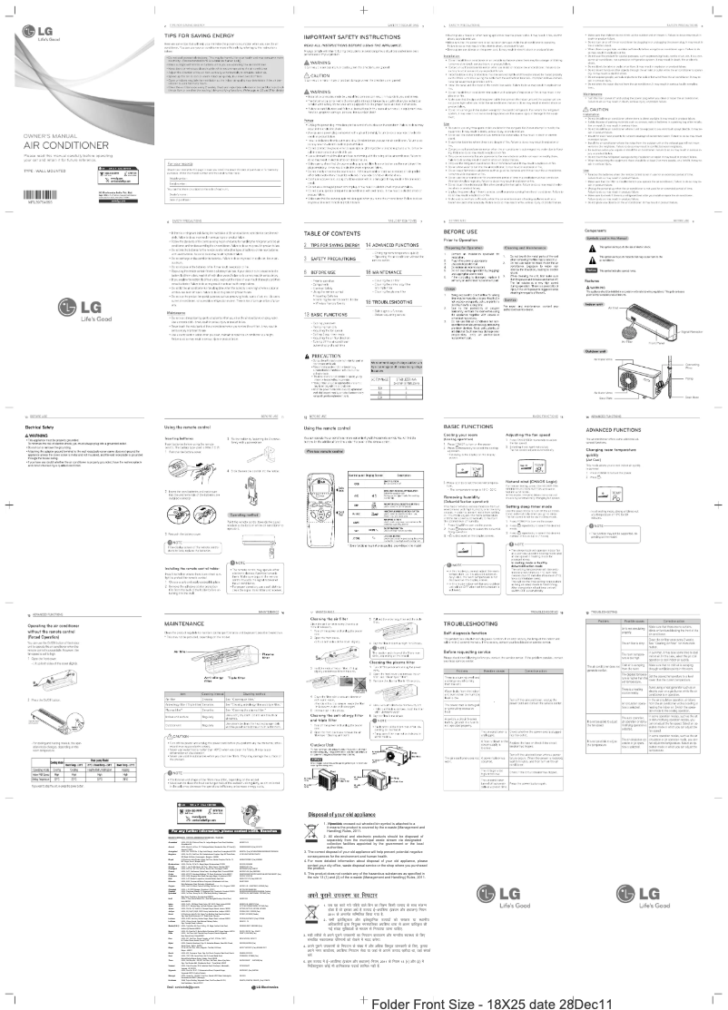 Image de la première page du manuel de l'appareil LSN5NR2A