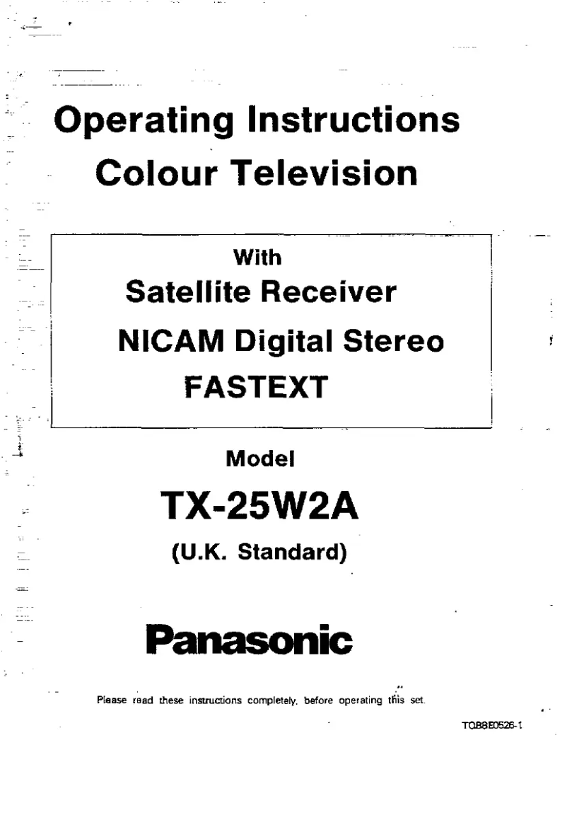 Página 1 del manual Manual de usuario Panasonic TX-25W2A