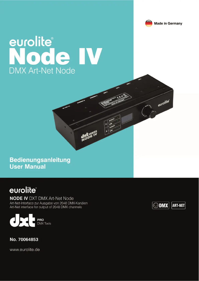 Page n°1 - Manuel utilisateur Eurolite DXT Node IV