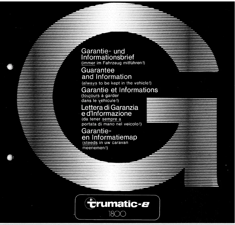 Page n°1 - Manuel utilisateur Trumatic E 1800