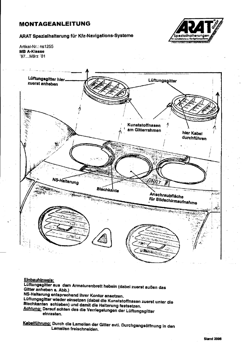 Page 1 de la notice Manuel utilisateur Arat NS1255