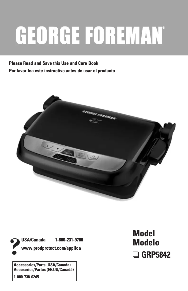 Page n°1 - Manuel utilisateur George Foreman GRP5842