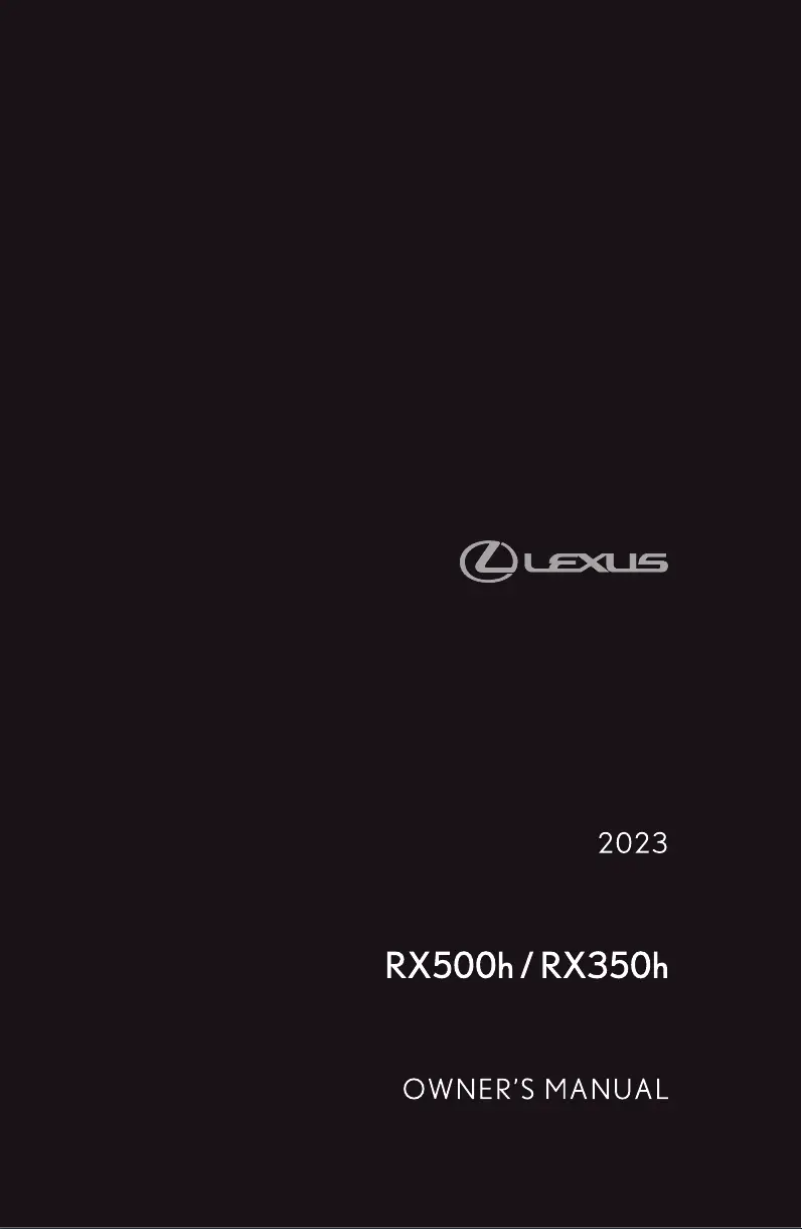 Página 1 del manual Manual de usuario Lexus RX 350h (2023)