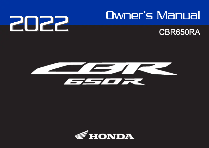 Page 1 de la notice Manuel utilisateur Honda CBR650RA (2022)