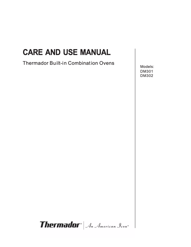 Page 1 de la notice Manuel utilisateur Thermador DM302ES