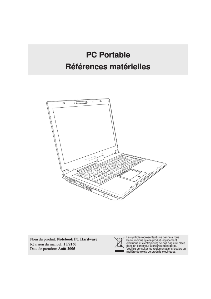 Page 1 de la notice Manuel utilisateur Asus A5E