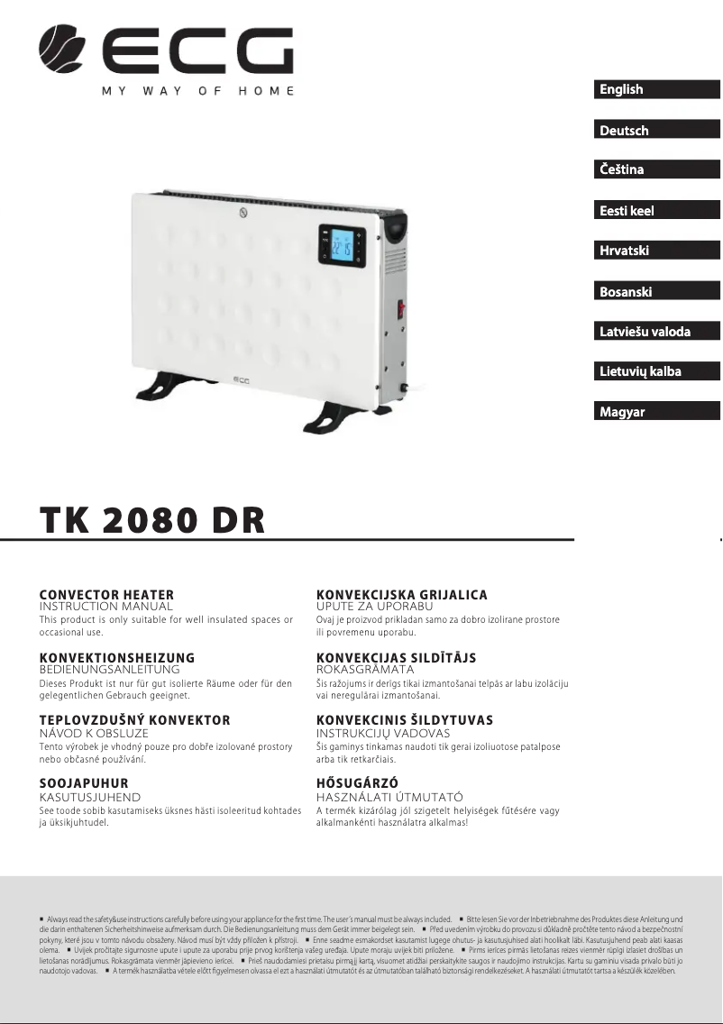 Image de la première page du manuel de l'appareil TK 2080 DR