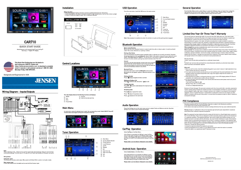 Image de la première page du manuel de l'appareil CAR710