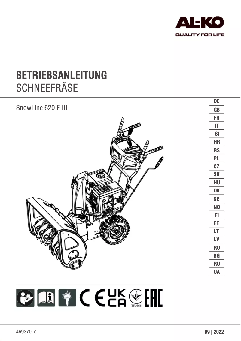 Image de la première page du manuel de l'appareil SnowLine 620E III