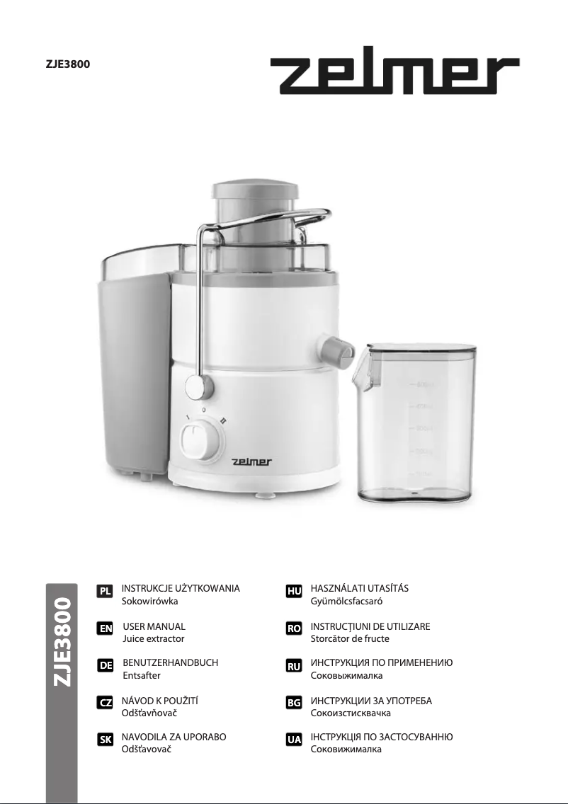 Imagen de la primera página del manual del dispositivo ZJE3800