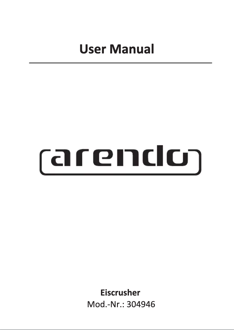 Page 1 de la notice Manuel utilisateur Arendo 304946