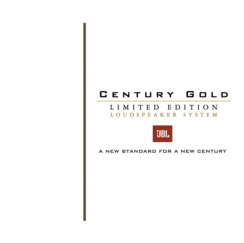 Page 1 de la notice Manuel utilisateur JBL Century Gold