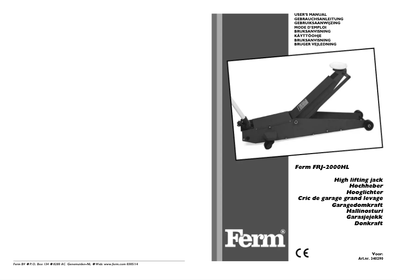 Page n°1 - Manuel utilisateur Ferm TJM1003