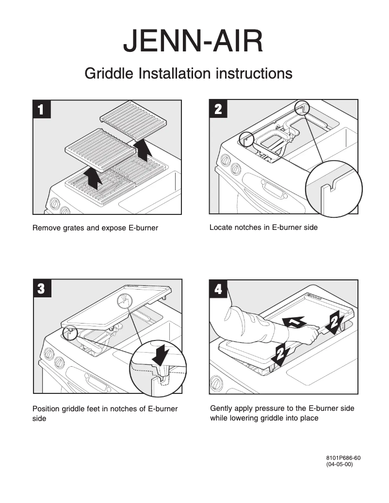 Page 1 de la notice Guide d'installation JennAir JGA8200ADX