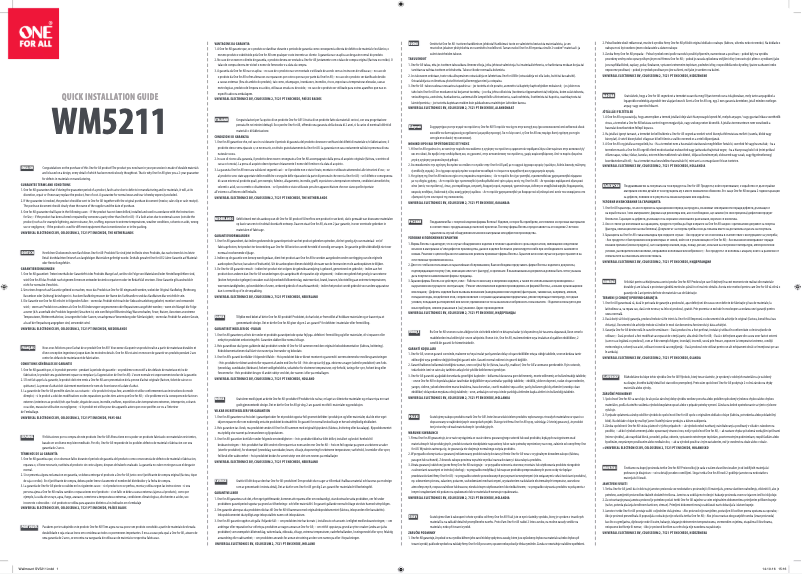 Page 1 de la notice Manuel utilisateur One for all WM 5211