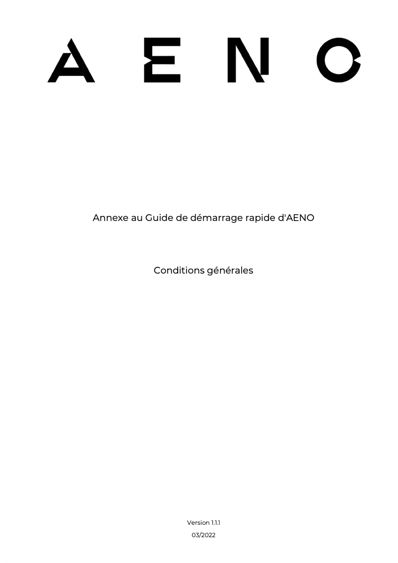 Page 1 de la notice Manuel utilisateur AENO GS3