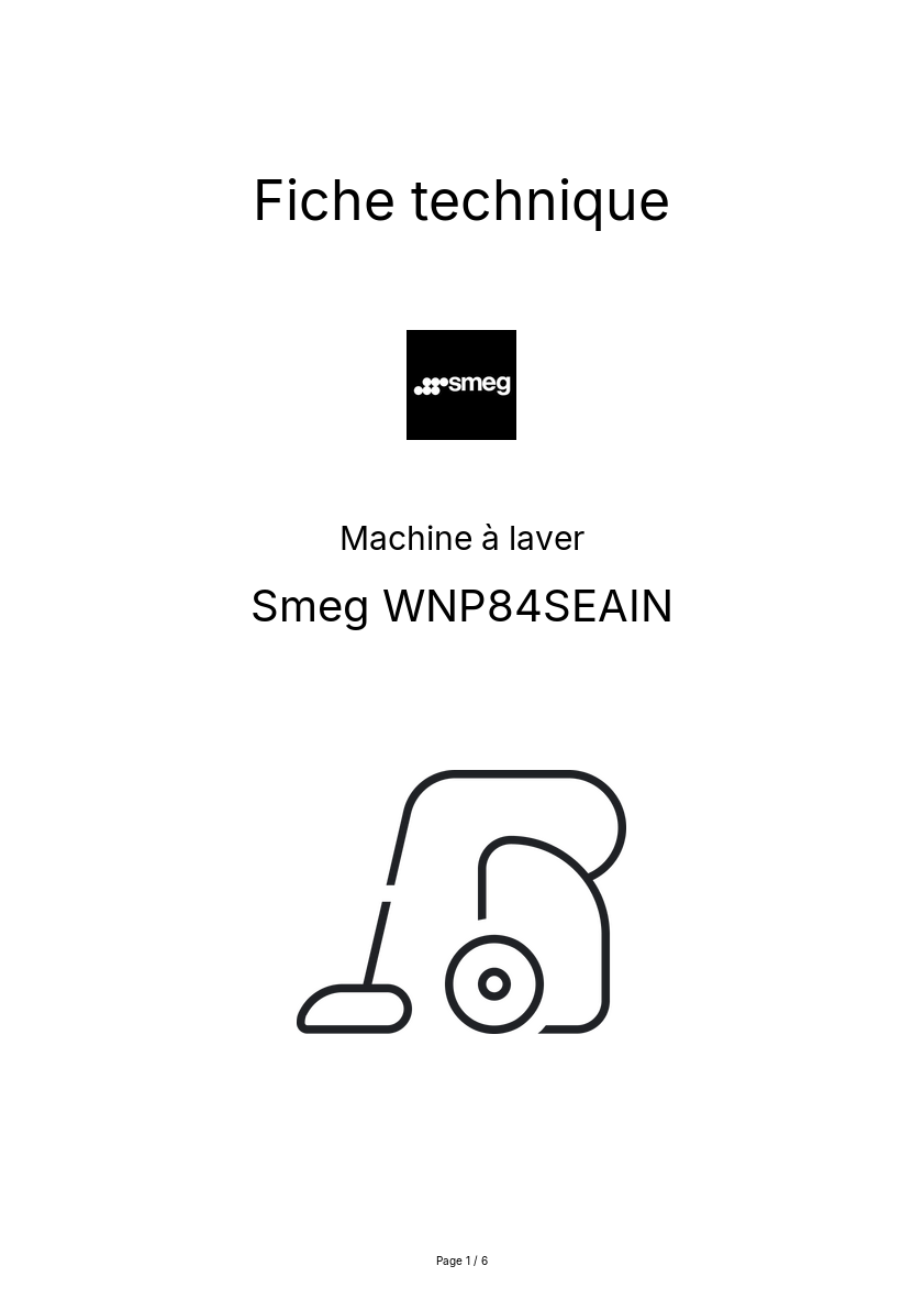 Image de la première page du manuel de l'appareil WNP84SEAIN