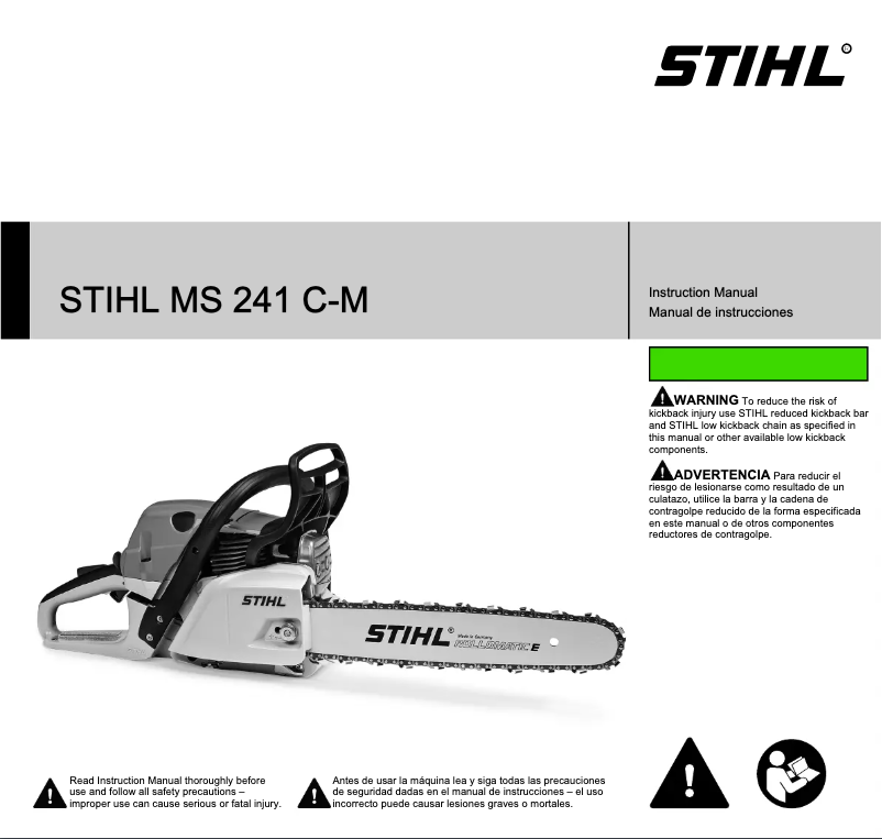 Page 1 de la notice Manuel utilisateur Stihl MS 241 C-M