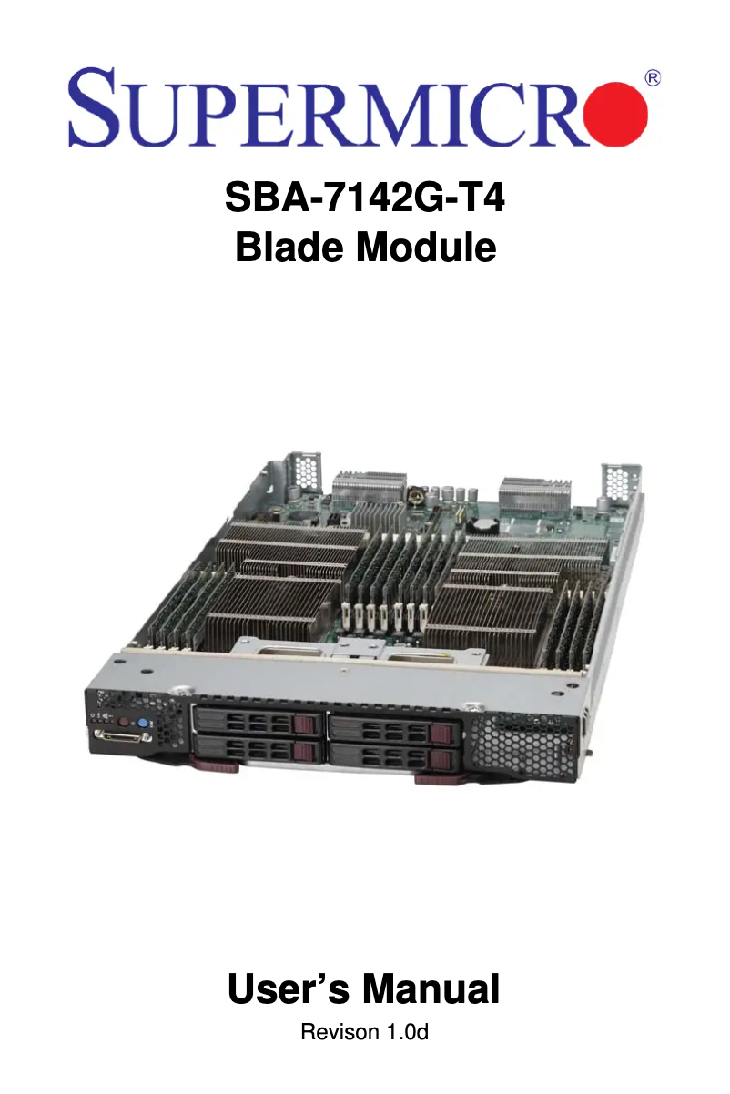 Page 1 de la notice Manuel utilisateur Supermicro SBA-7142G-T4