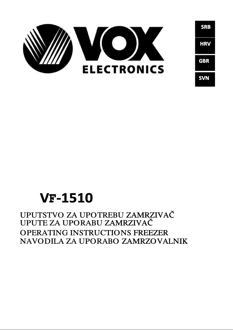 Page 1 de la notice Manuel utilisateur VOX VF1510