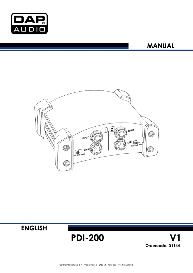 Página 1 del manual Manual de usuario DAP-Audio PDI-200