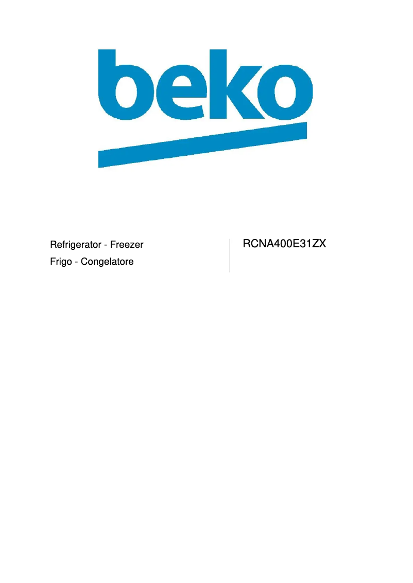 Página 1 del manual Manual de usuario Beko RCNA400E31ZB
