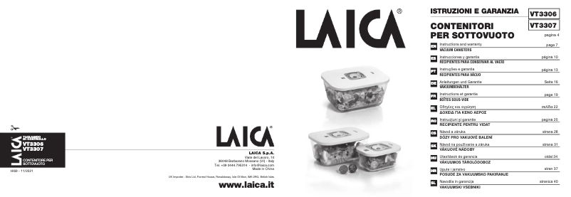 Page 1 de la notice Manuel utilisateur Laica VT3307