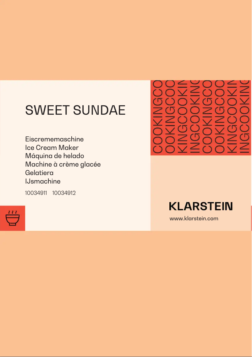 Page 1 de la notice Manuel utilisateur Klarstein Sweet Sundae