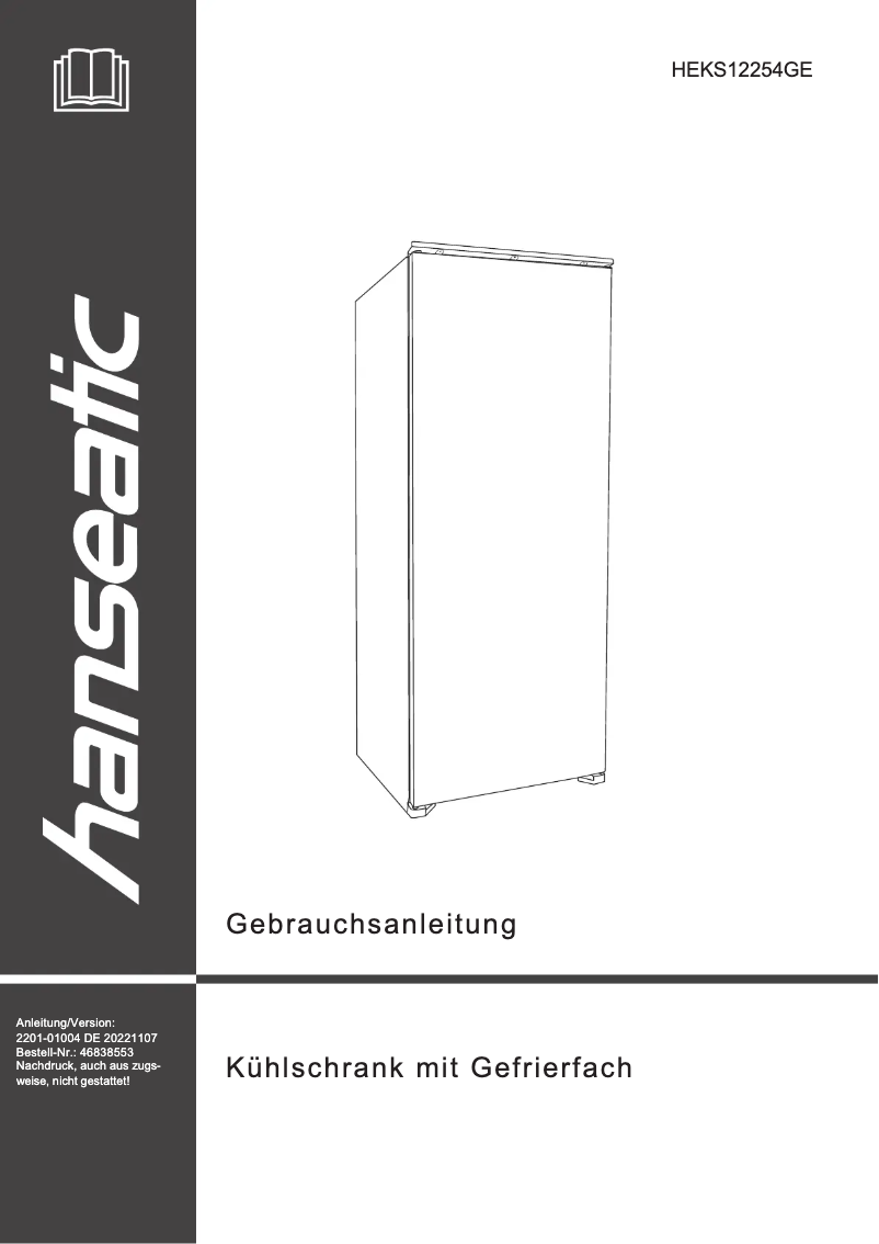 Página 1 del manual Manual de usuario Hanseatic HEKS12254GE