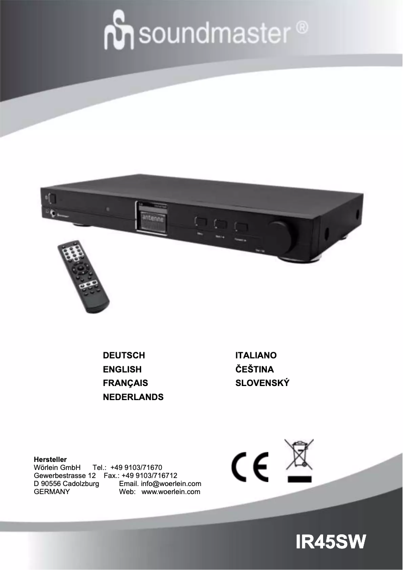 Page n°1 - Manuel utilisateur Soundmaster IR45SW