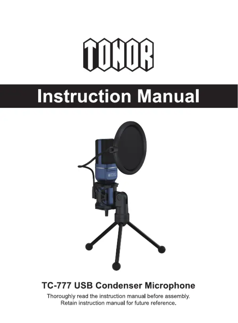 Page n°1 - Manuel utilisateur Tonor TC-777