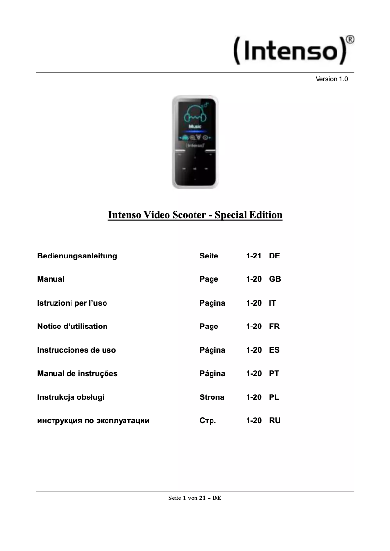 Image de la première page du manuel de l'appareil Video Scooter