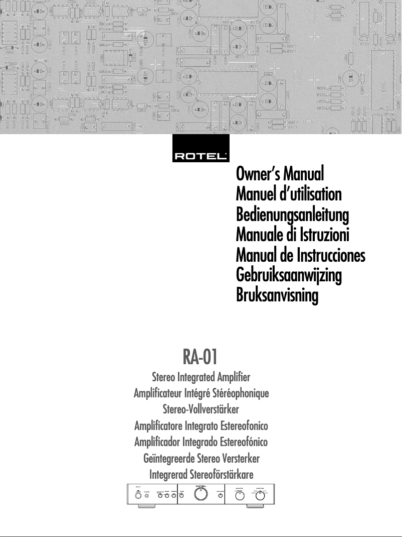 Image de la première page du manuel de l'appareil RA-01