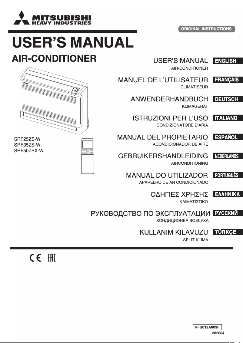 Imagen de la primera página del manual del dispositivo SRF35ZS-W