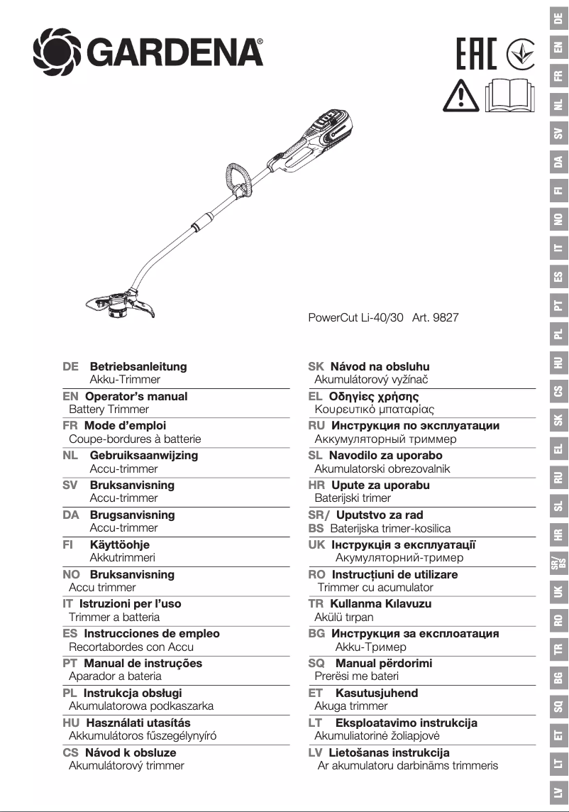 Image de la première page du manuel de l'appareil PowerCut Li-40/30