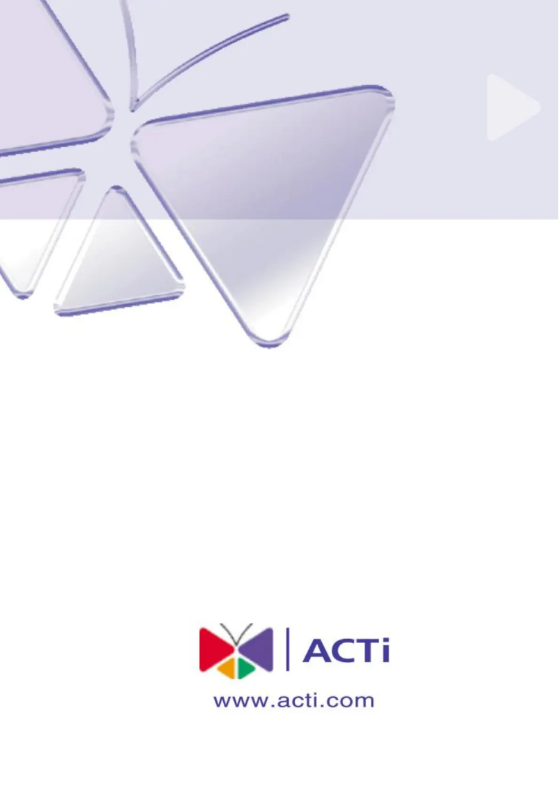 Page n°1 - Manuel utilisateur ACTi SED-2300Q