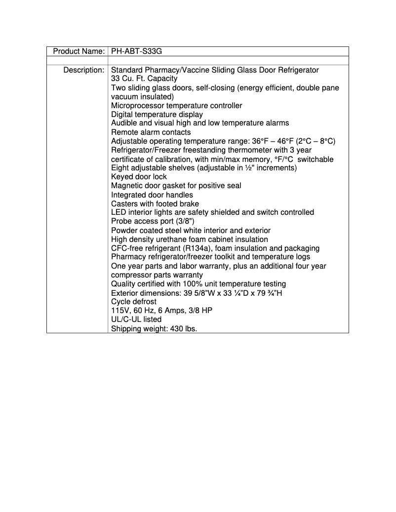 Page 1 de la notice Manuel utilisateur American BioTech Supply PH-ABT-S33G