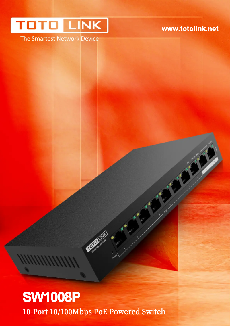 Page 1 de la notice Manuel utilisateur Totolink SW1008P