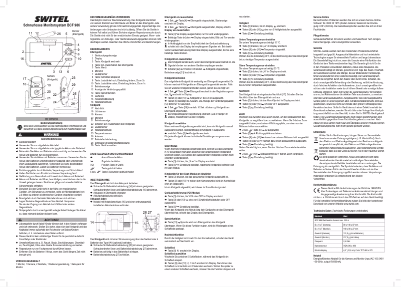 Page n°1 - Manuel utilisateur Switel BCF986