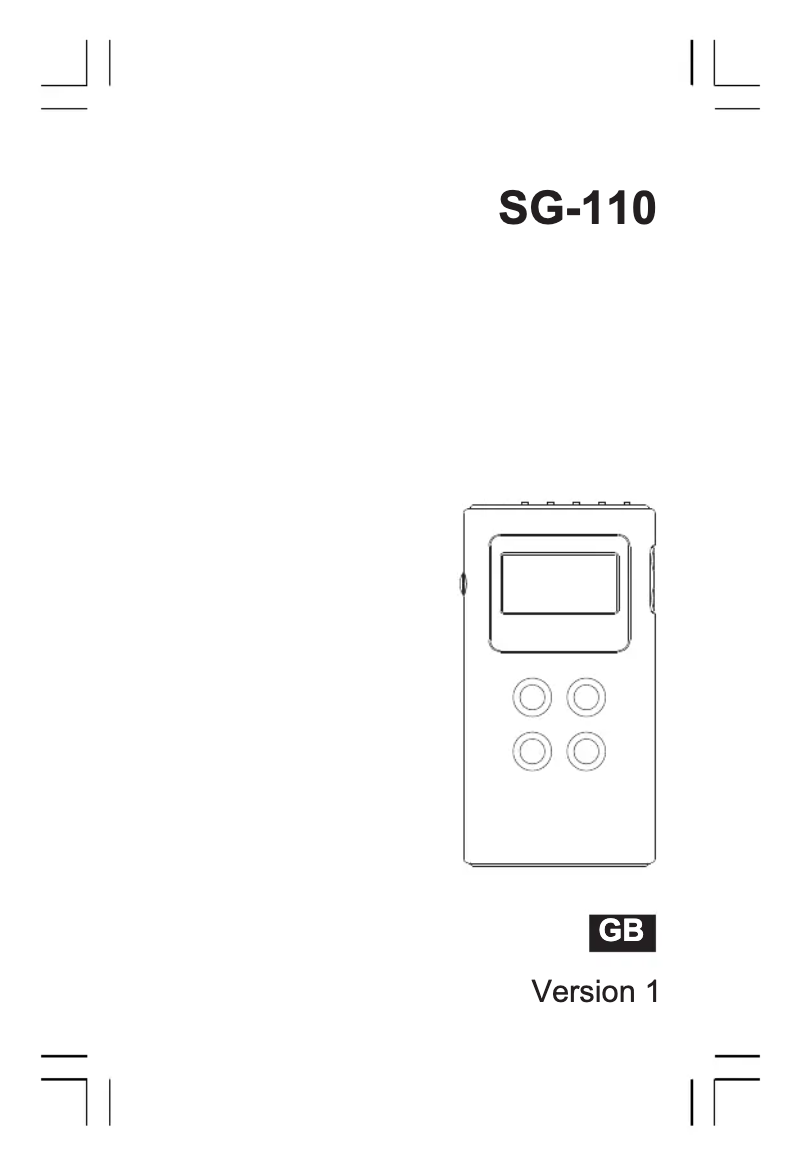 Image de la première page du manuel de l'appareil SG-110