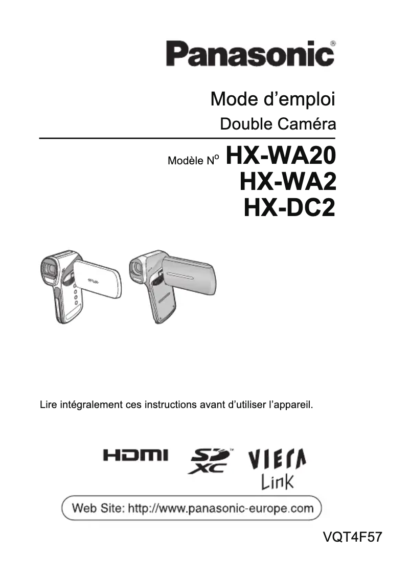 Image de la première page du manuel de l'appareil HX-WA20
