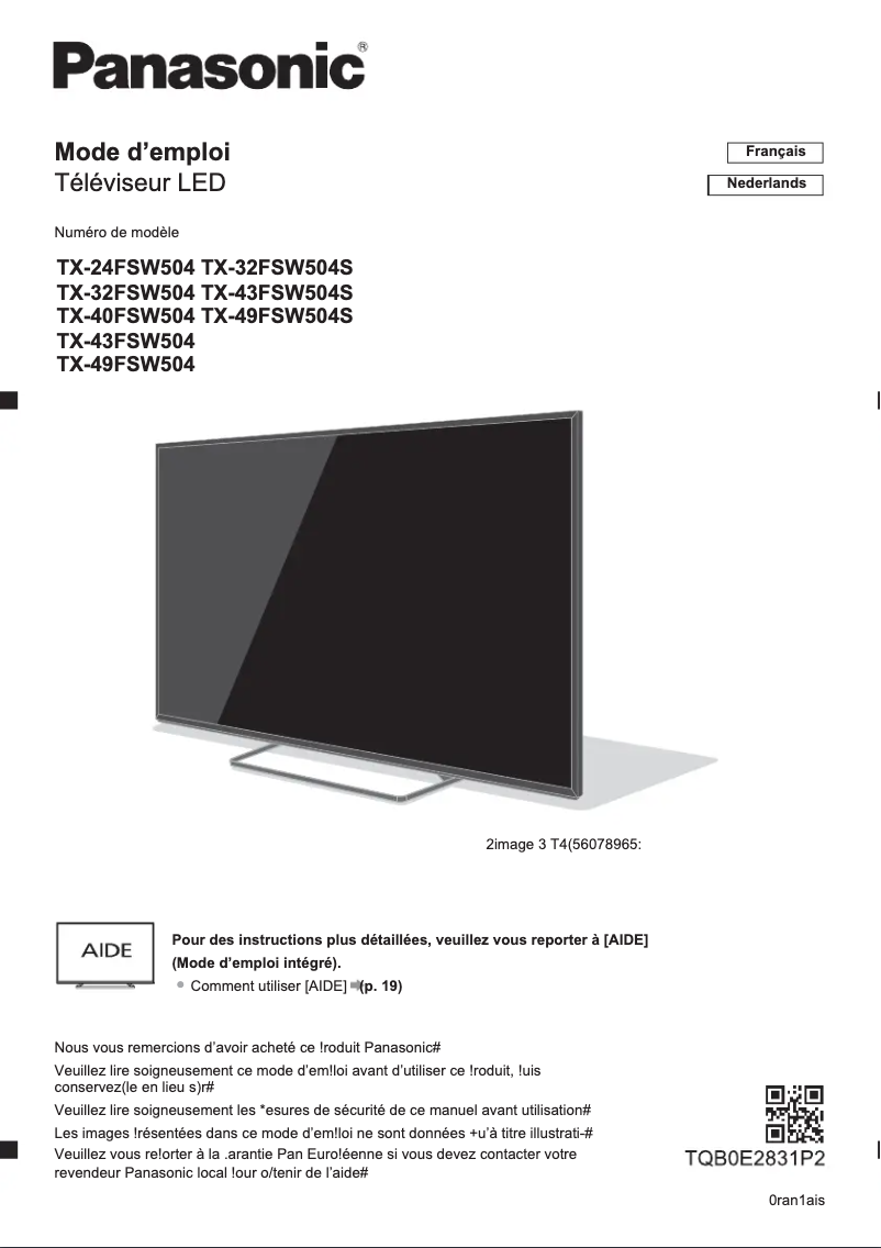 Imagen de la primera página del manual del dispositivo TX-24FSW504