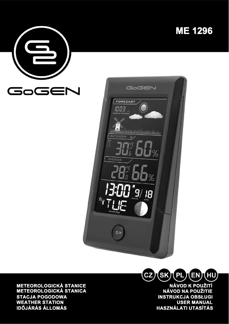 Page 1 de la notice Manuel utilisateur GoGen ME 1296