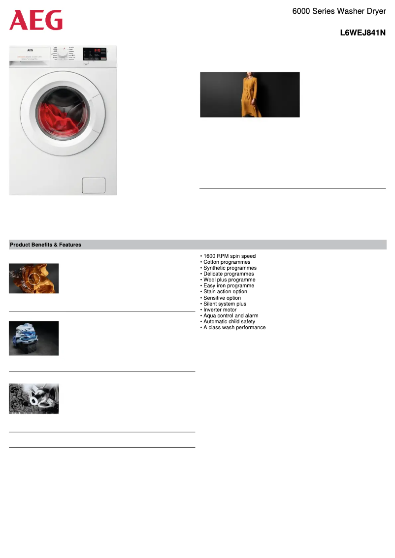 Image de la première page du manuel de l'appareil L6WEJ841N