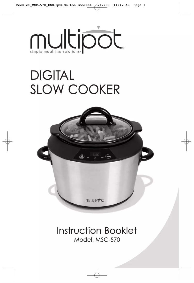 Image de la première page du manuel de l'appareil Multipot MSC-570