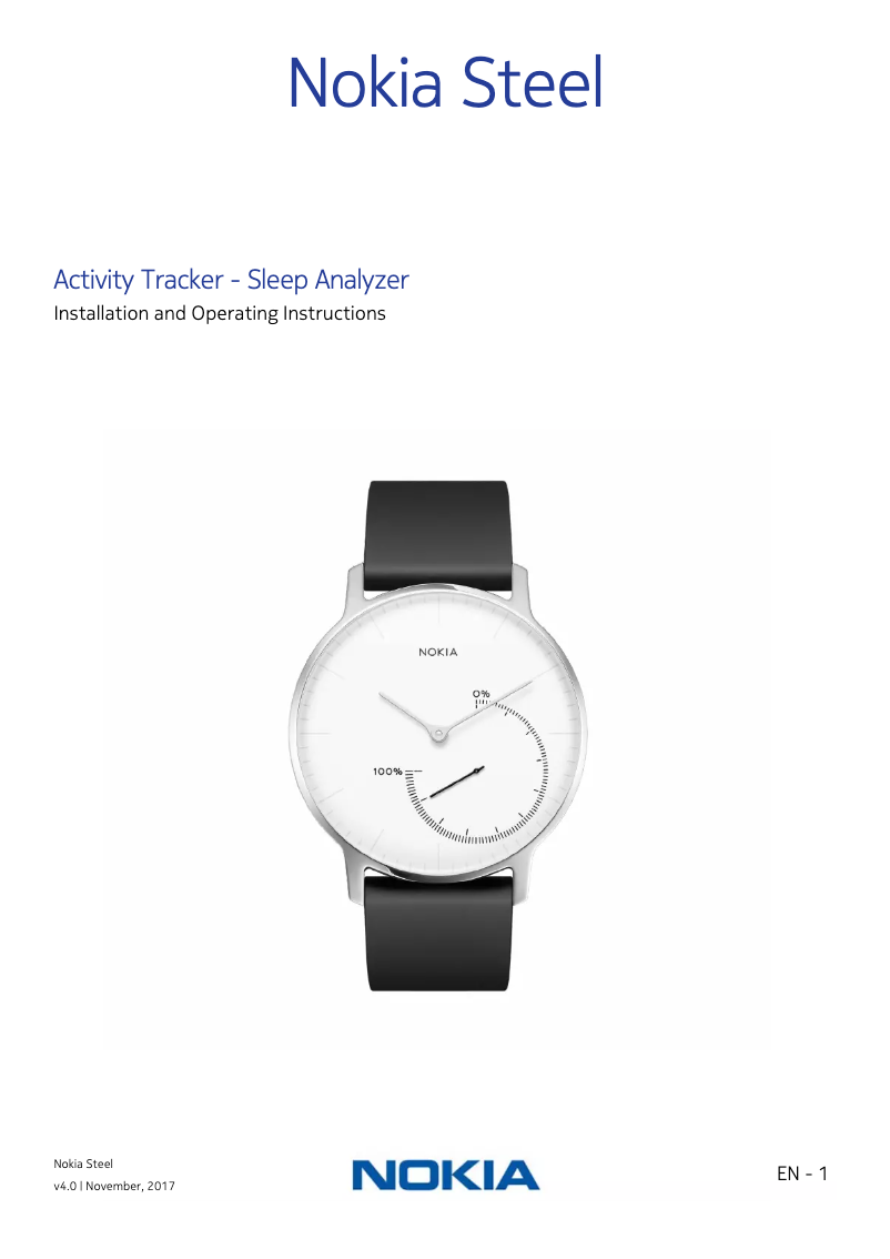 Página 1 del manual Manual de usuario Nokia Steel