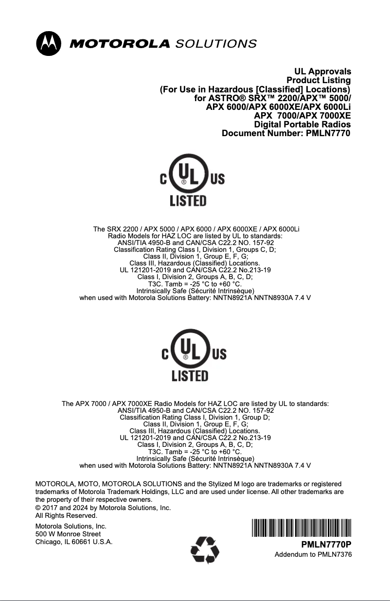 Page 1 de la notice Manuel utilisateur Motorola SRX 2200