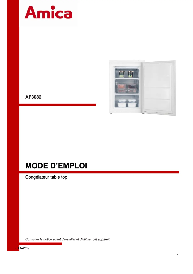 Image de la première page du manuel de l'appareil AF3082