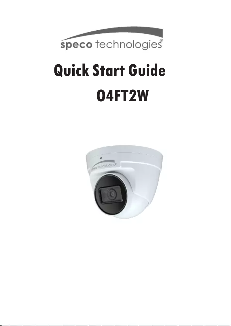Page 1 de la notice Guide de démarrage rapide Speco Technologies O4FT2W