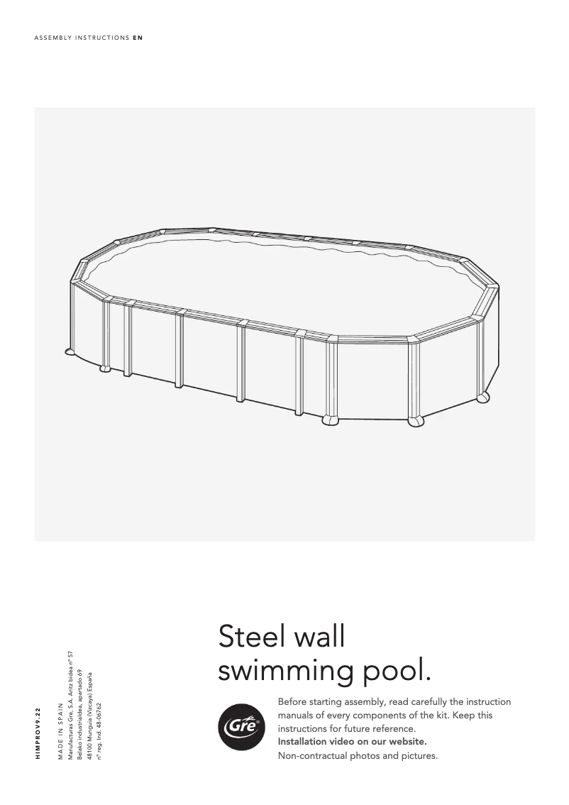 Page 1 de la notice Manuel utilisateur Gre KITPROV6188N